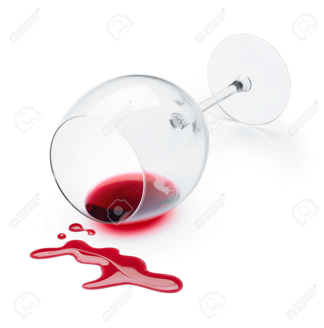 wine glass and spilled red wine stock photo picture and royalty