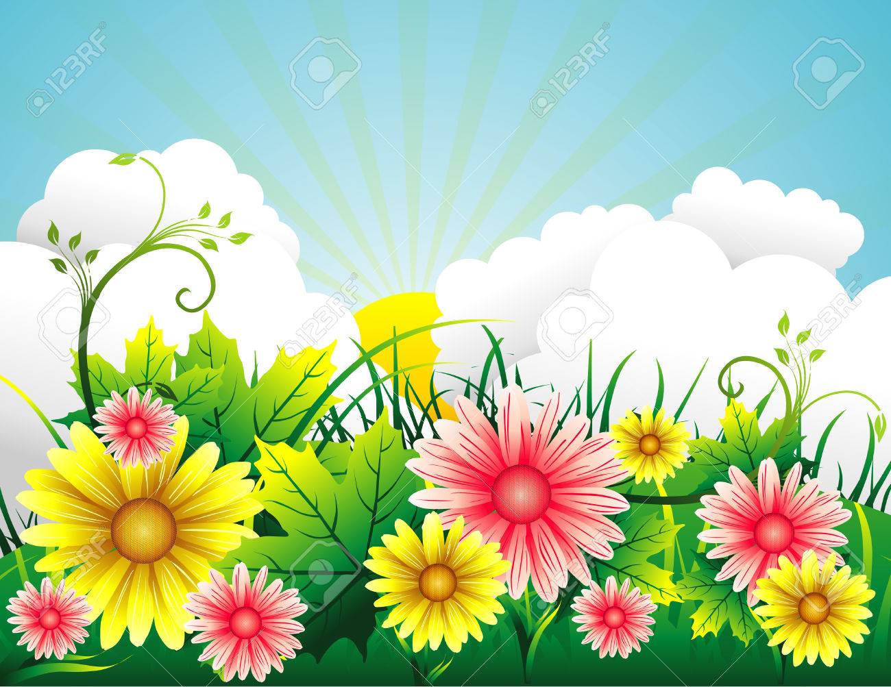 Garden Vector Background Royalty Free SVG, Cliparts, Vectors, And Stock  Illustration. Image 5424460.