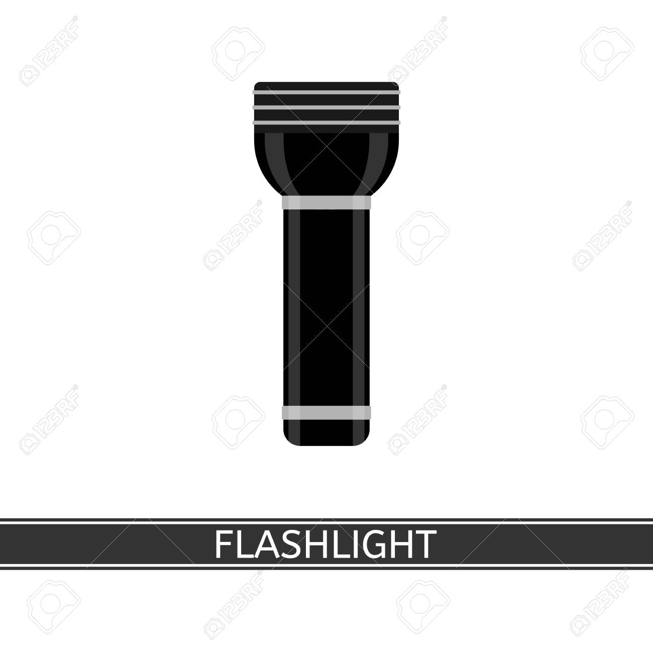 Illustration Poche De Noire Plat Sur Un Blanc Icône Camping Fond TourismeLa Isolé Dans Lampe Le Pour VectorielleLed Style dxtQsorBhC