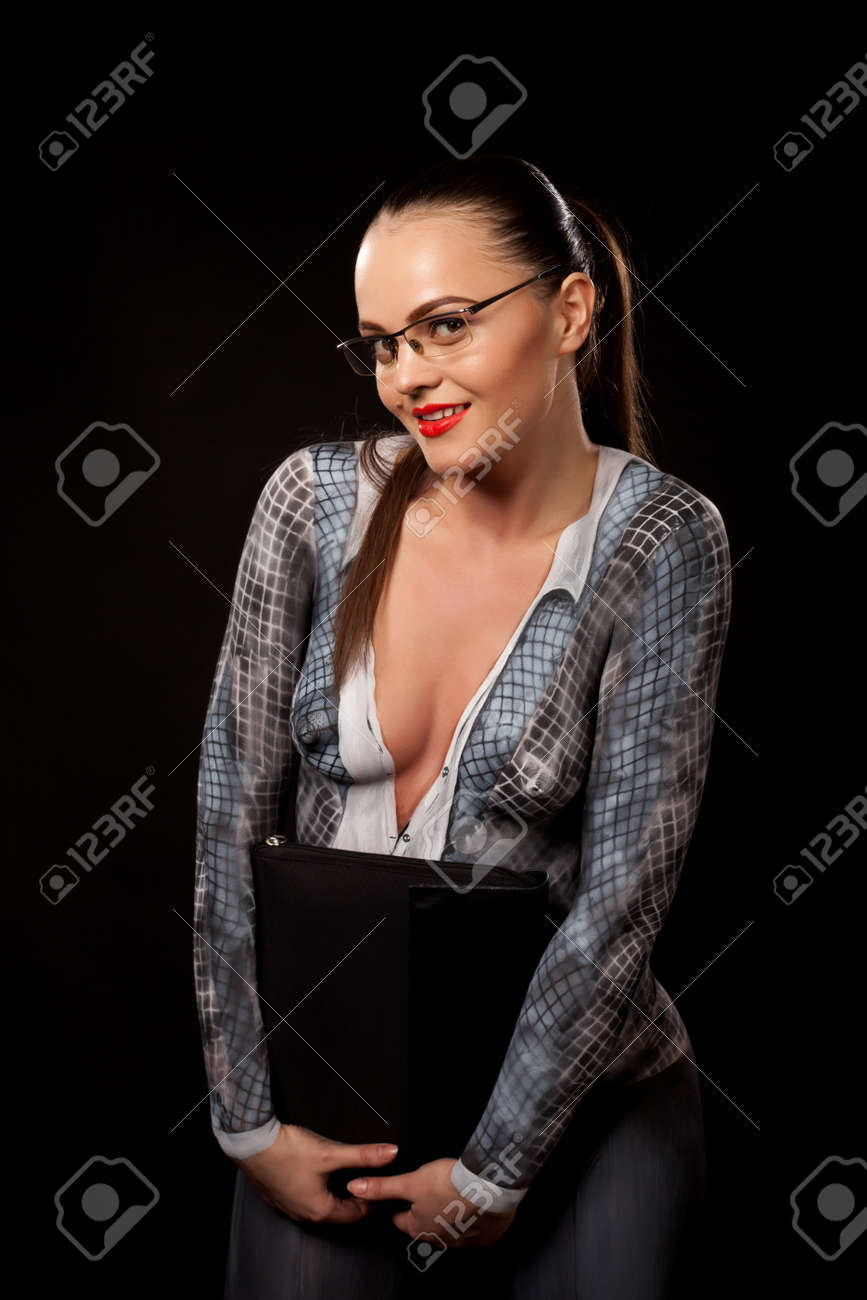 Frau brille nackt foto 8
