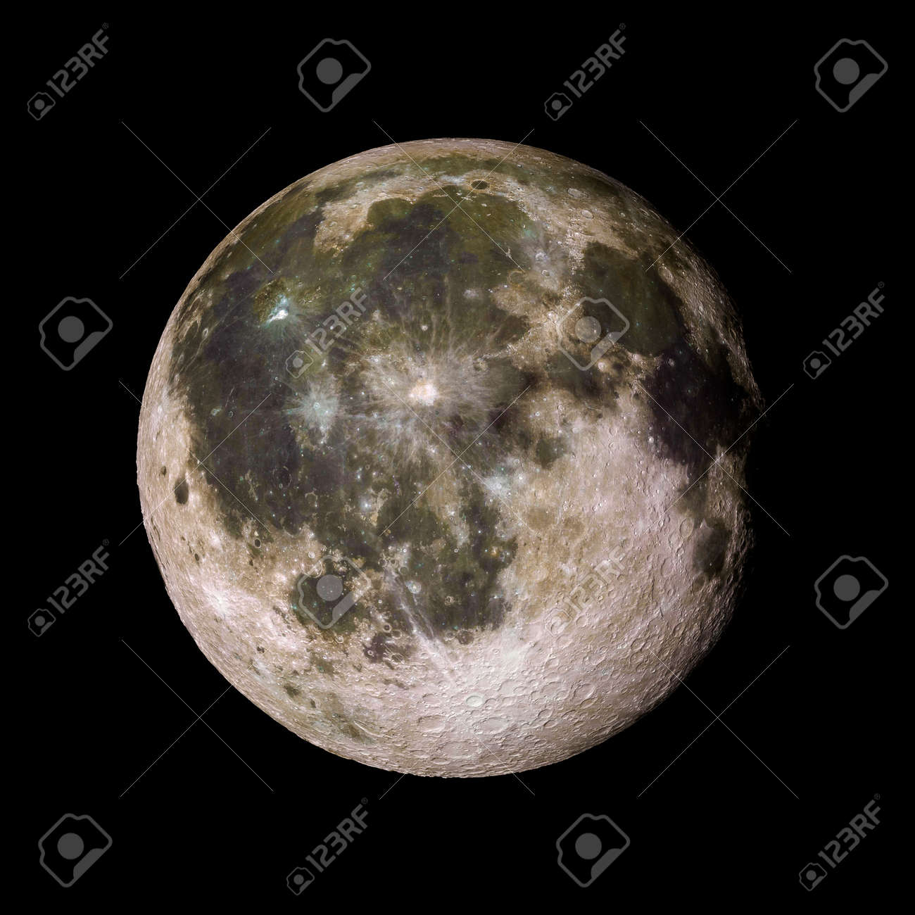 Solar System Planet Moon On Black Background 3d Rendering Elements