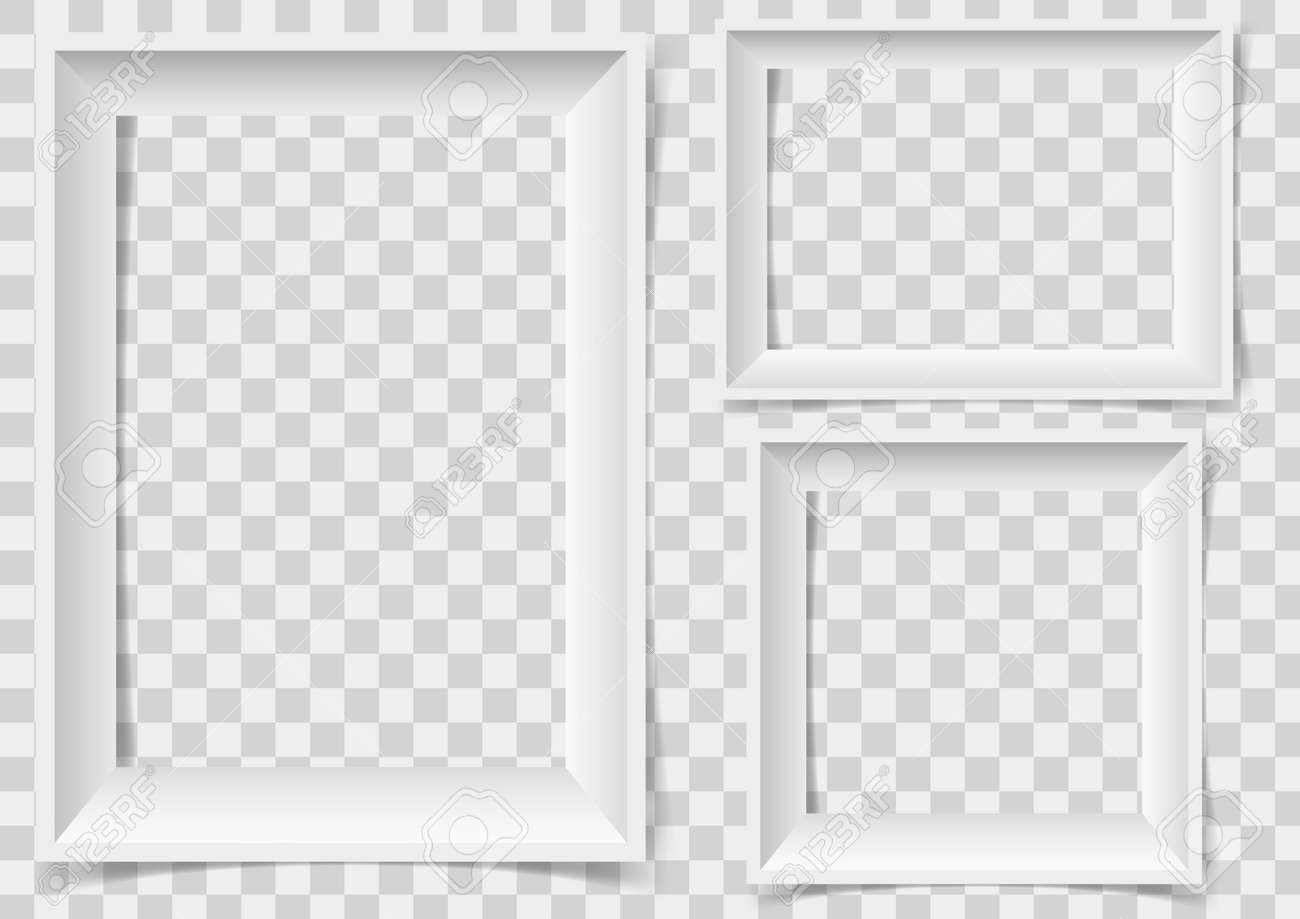 ベクトル透明な背景に分離した影の白い額縁 のイラスト素材 ベクタ Image