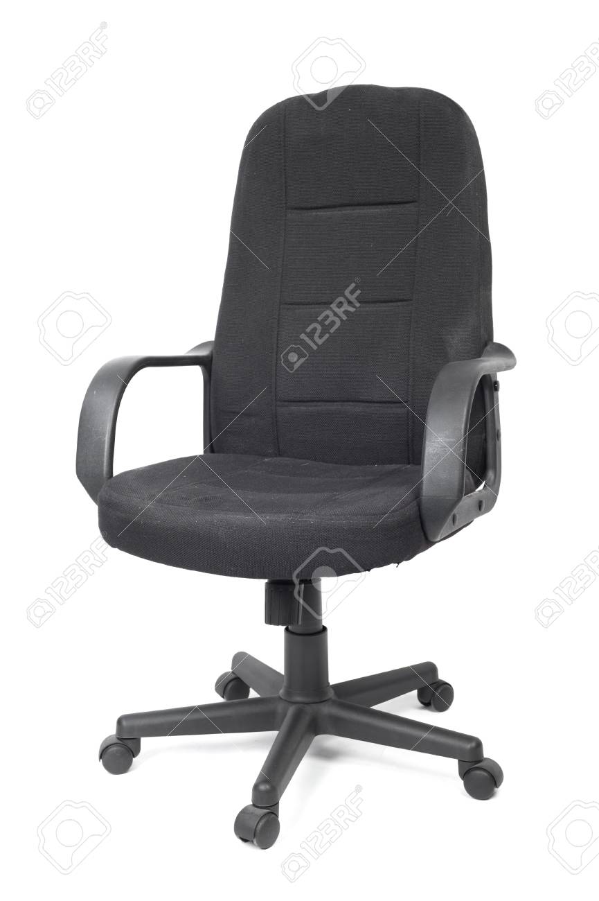 Chair With Wheels >> Black Used Textile Office Chair With Wheels Isolated On White Chair With Wheels >> Black Used Textile Office Chair With Wheels Isolated On White