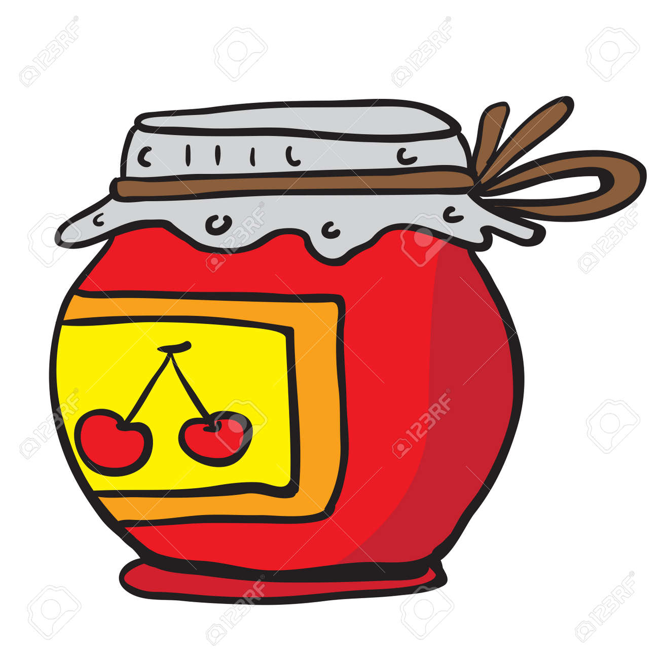 Cerise Dessin Anime Pot De Confiture Clip Art Libres De Droits