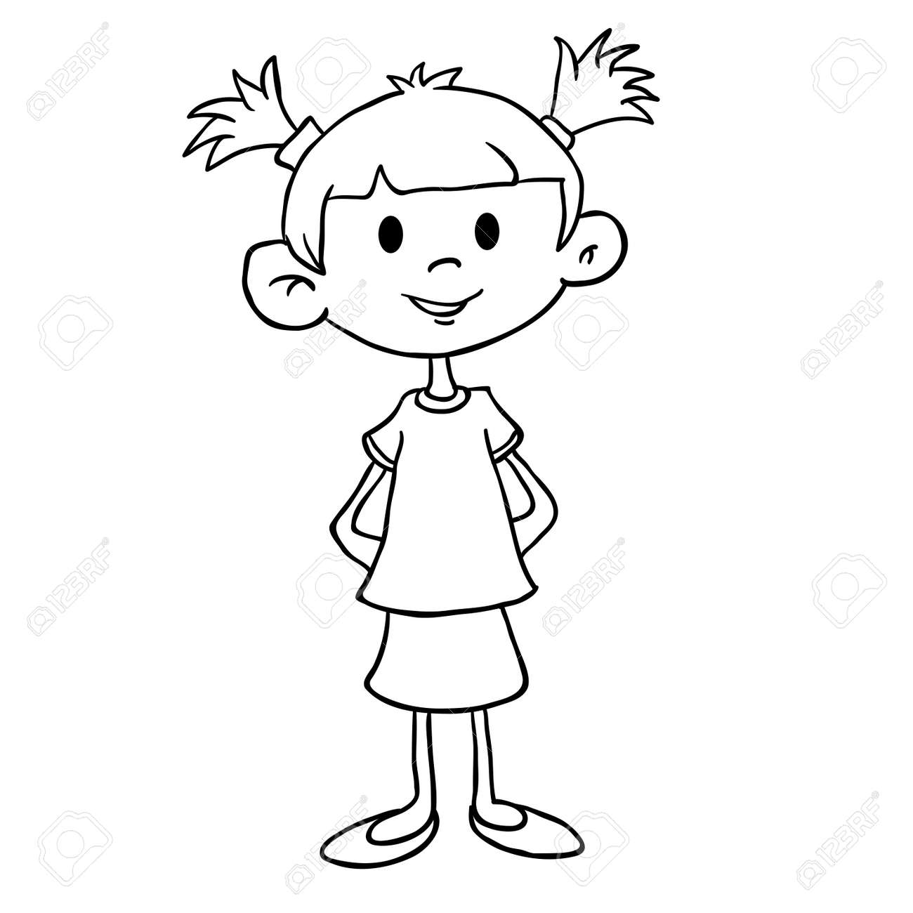 Petite Fille Noire Et Blanche Simple En Robe De Bande Dessinee Clip Art Libres De Droits Vecteurs Et Illustration Image Petite Fille Noire Et Blanche Simple En Robe De Bande Dessinee Clip Art Libres De Droits Vecteurs Et Illustration Image