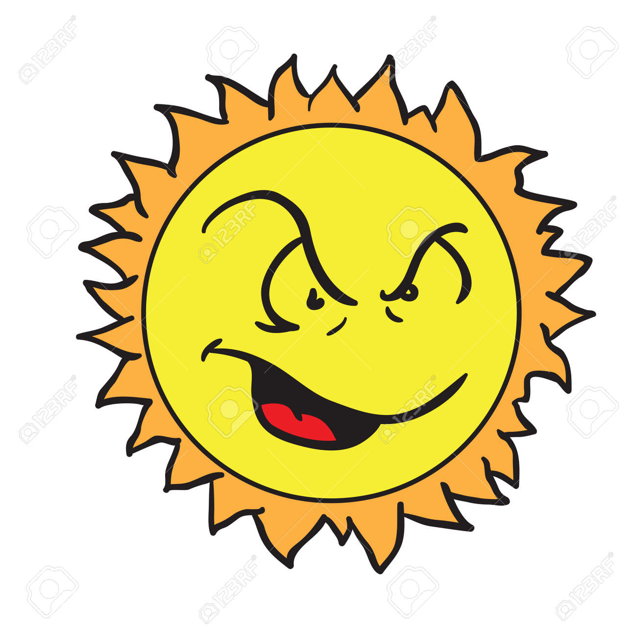 Angry Sun Cartoon Illustration Isolated On White Royalty Free SVG,  Cliparts, Vectors, and Stock Illustration. Image 93541325., image size:1300x1300