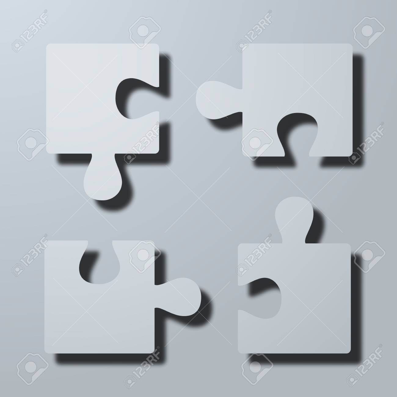 parts of paper puzzles business concept template layout info