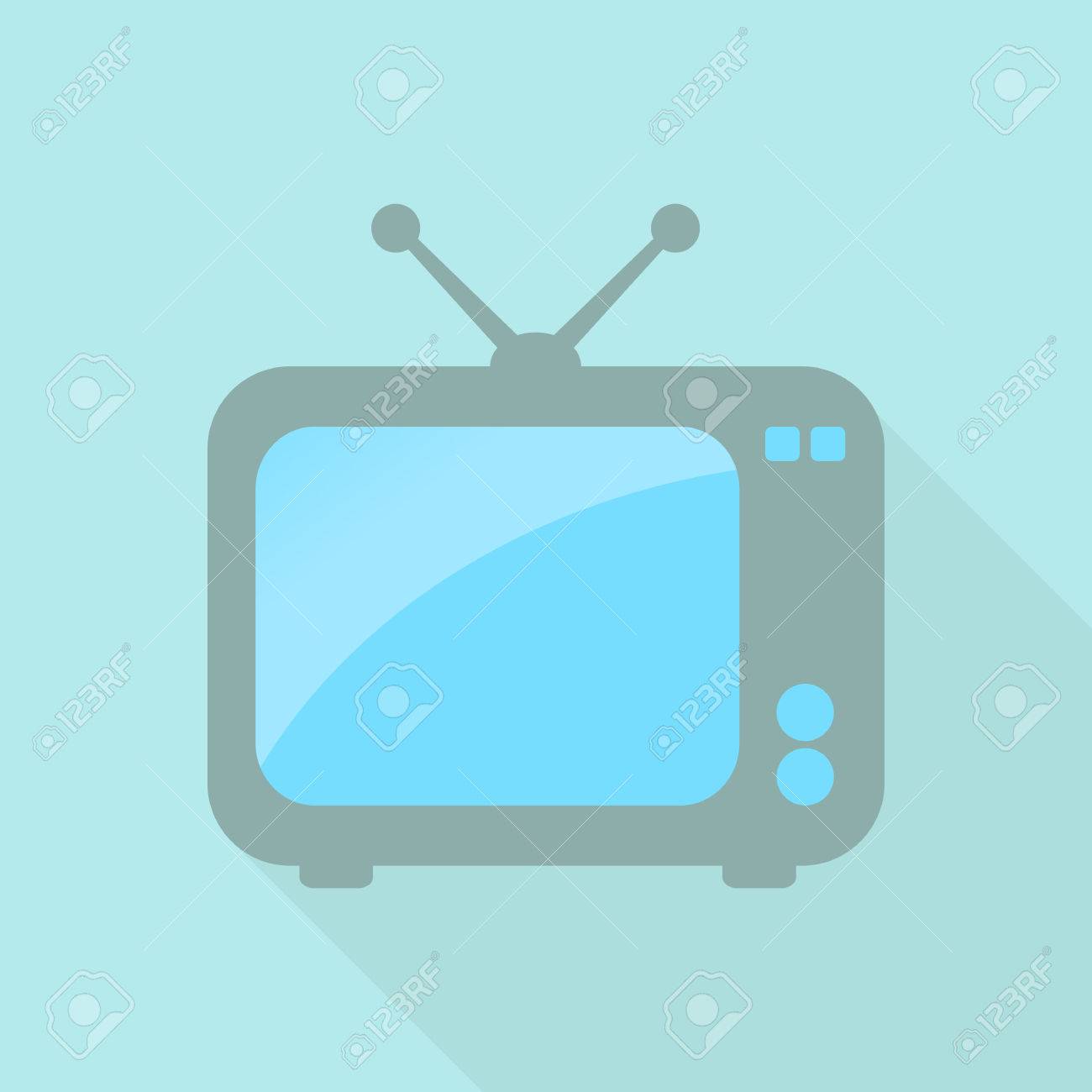かわいいレトロなテレビ セットのイラスト素材 ベクタ Image