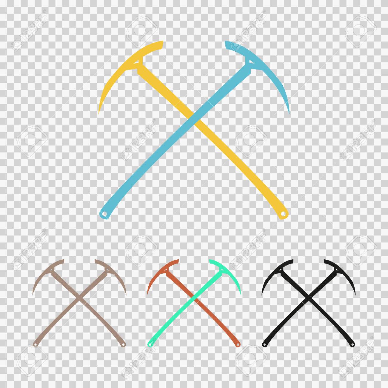 記号交差動力砕氷船のセット 2 つのピッケルのイラスト素材 ベクタ Image