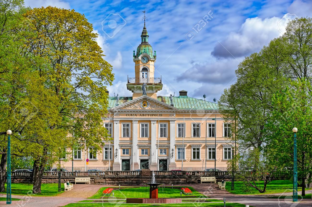 Raatihuoneenpuisto, The Town Hall Park With Neoclassical Style Porin  Raatihuone The Town Hall (1841) By Carl Ludvig Engel In Background, Pori,  Finland Stock Photo, Picture And Royalty Free Image. Image 59012135.