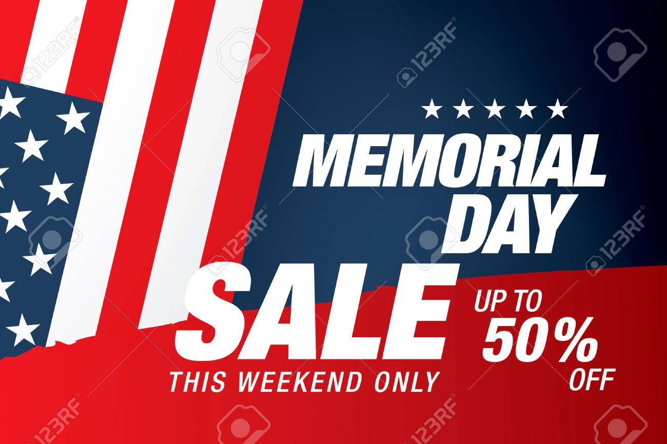 memorial day sale banner template design royalty free cliparts