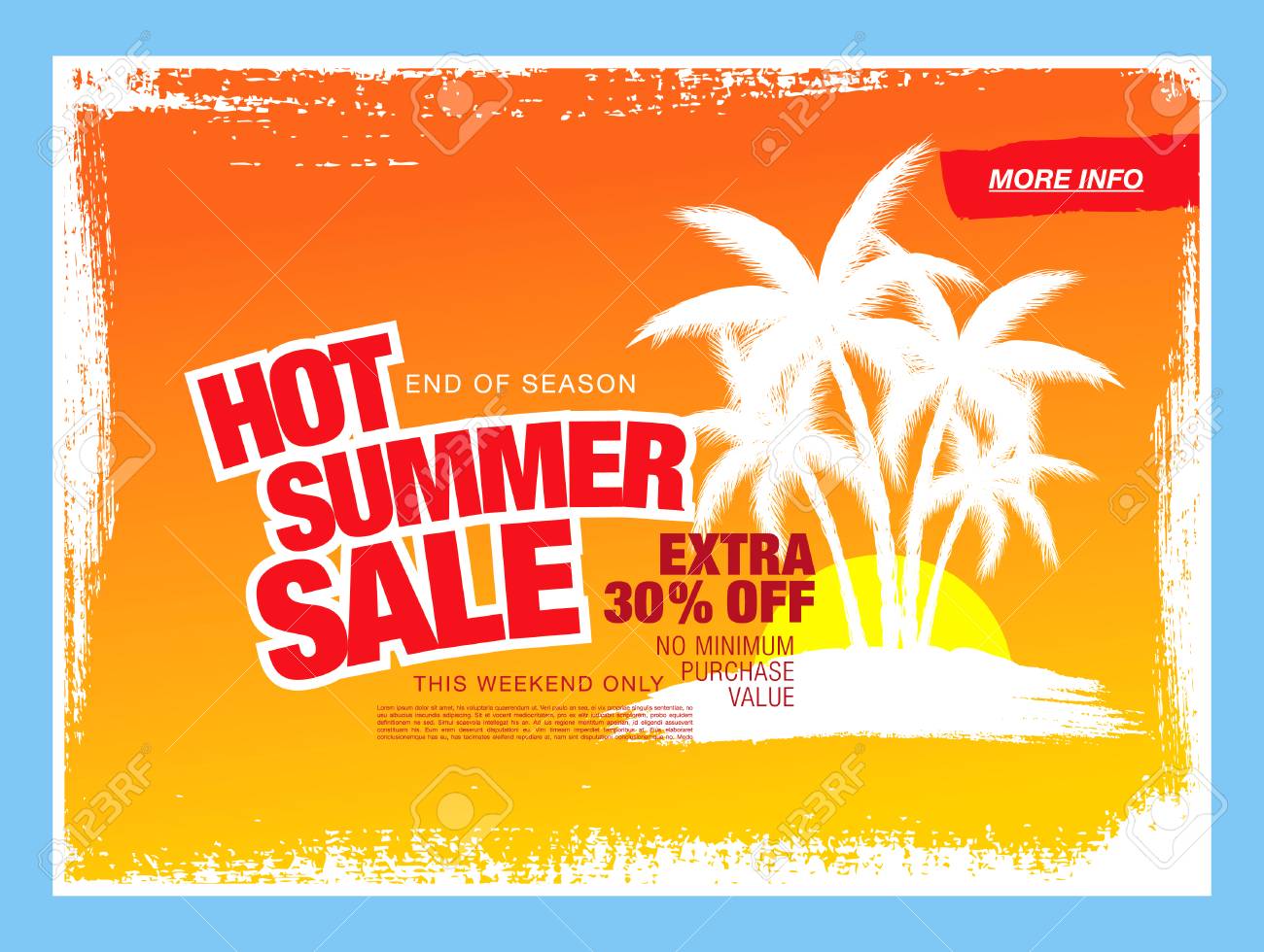 暑い夏販売テンプレート バナー のイラスト素材 ベクタ Image
