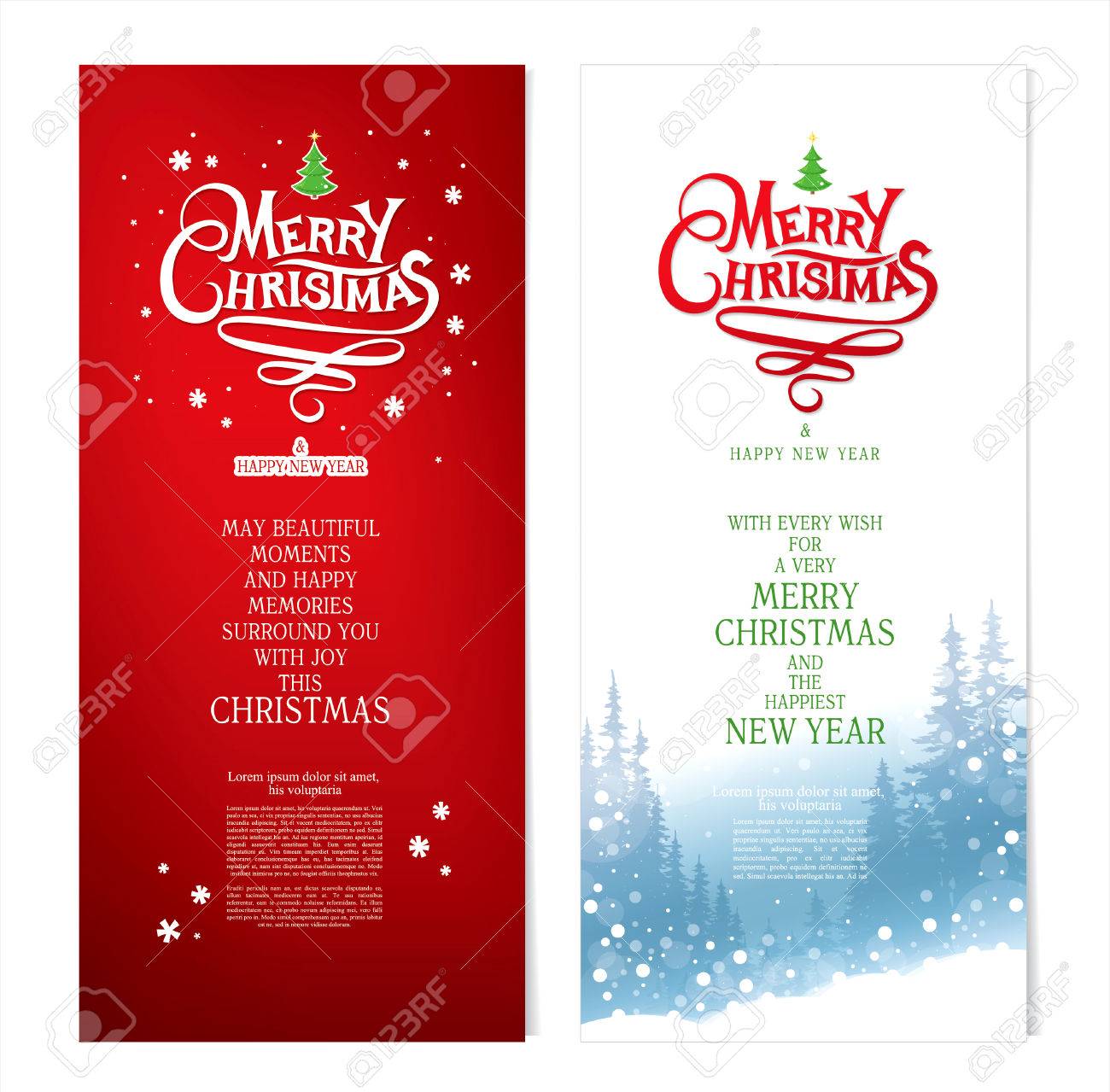 メリー クリスマスと新年あけましておめでとうございます クリスマスのグリーティング カード のイラスト素材 ベクタ Image