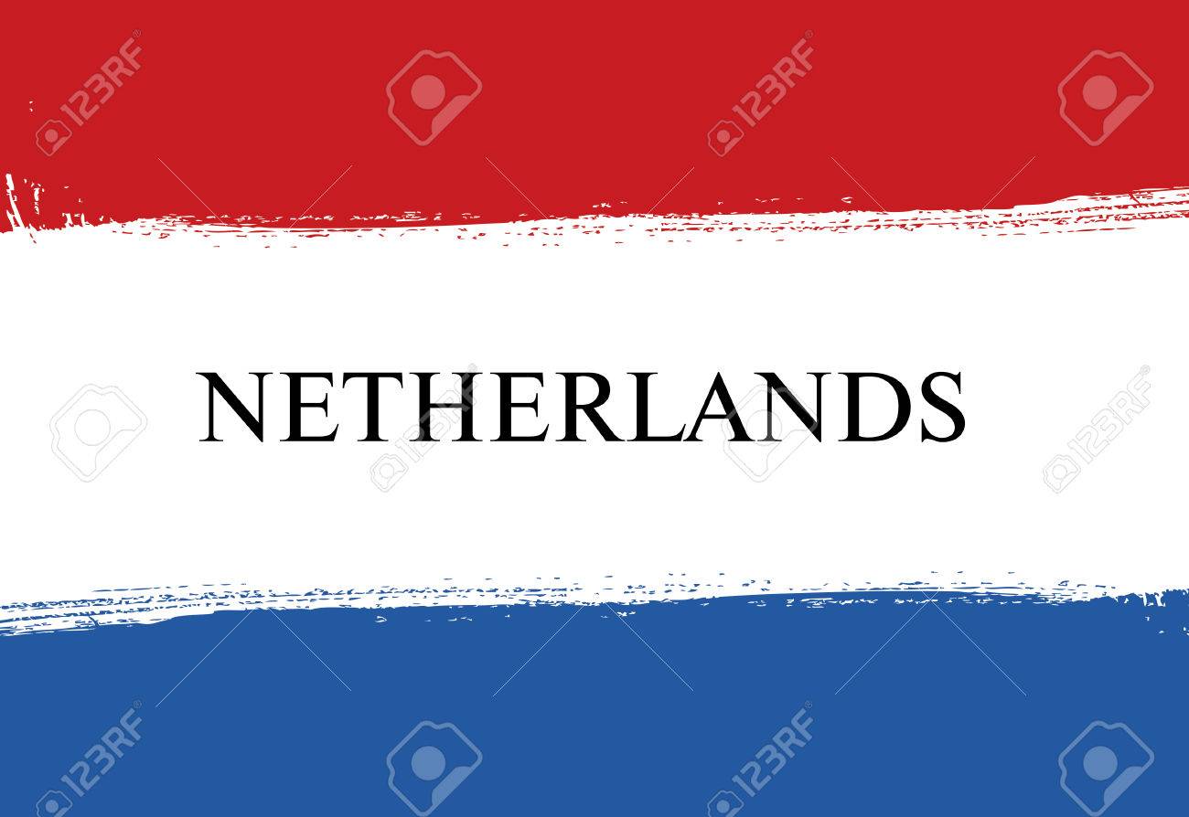 flag of netherlands dutch flag brush stroke background royalty
