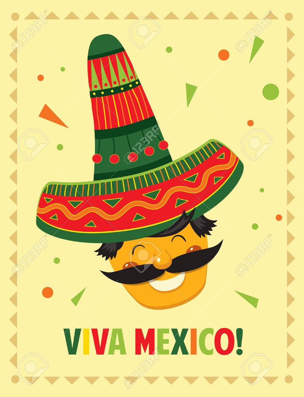 Feliz Día De La Independencia! ¡Viva Mexico! Ilustraciones Vectoriales,  Clip Art Vectorizado Libre De Derechos. Image 61913138.
