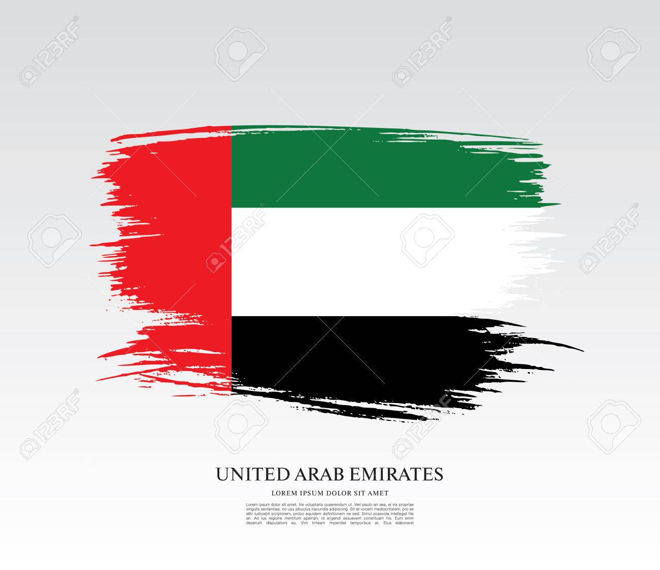 flag of the united arab emirates uae flag brush stroke background