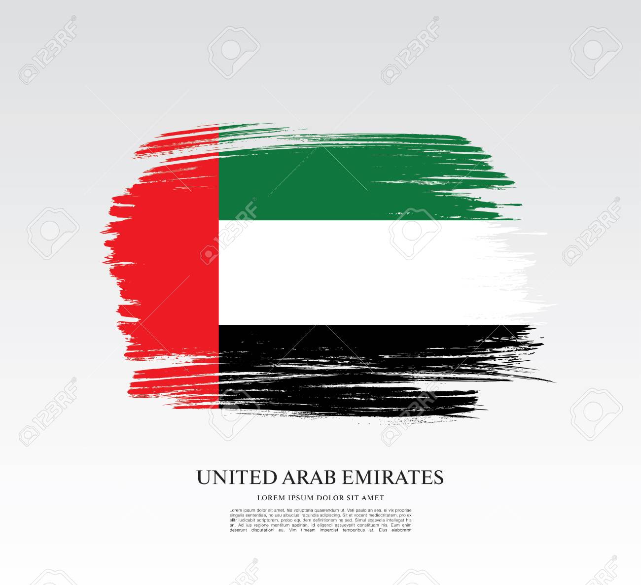 flag of the united arab emirates uae flag brush stroke background