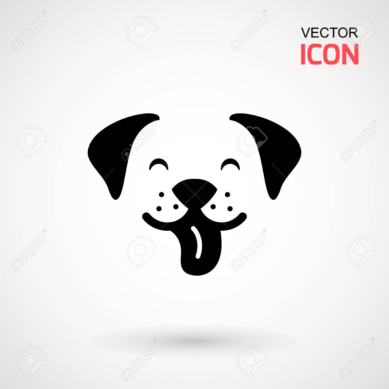 Dog Head Icon. Flat Style. Cartoon Dog Face. Vector Illustration Isolated  On White. Silhouette Simple. Animal Logotype Concept. Logo Design Template.  Royalty Free SVG, Cliparts, Vectors, and Stock Illustration. Image  104393503.