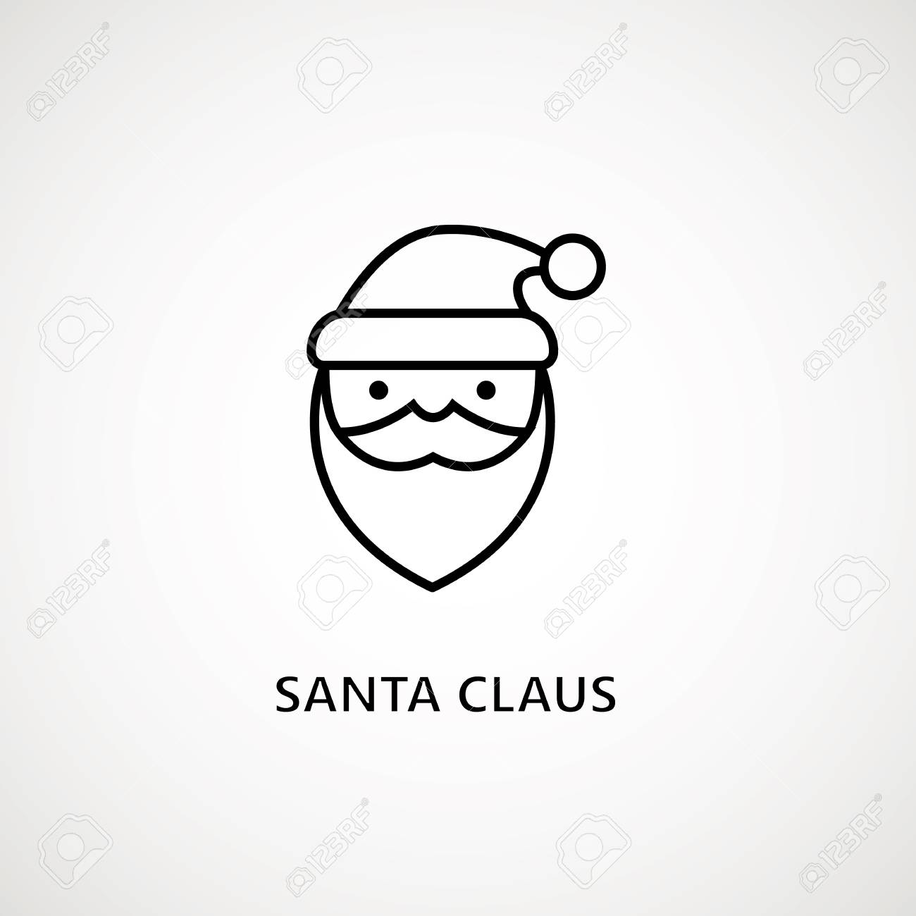 Santa Claus Face Beard Moustache Happy Xmas Christmas New Year