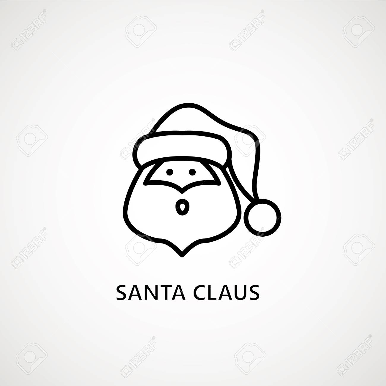 Santa Claus Face Beard Moustache Happy Xmas Christmas New Year