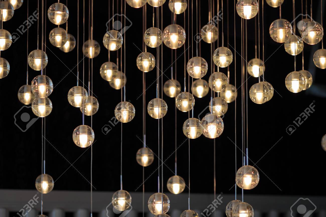 Lighting Balls On The Chandelier In The Lamplight Light Bulbs