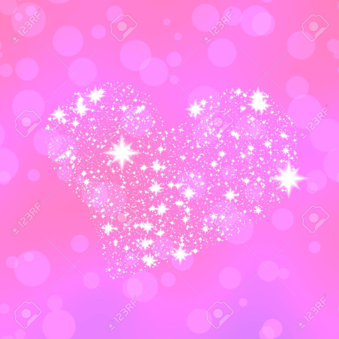 Soft Heart Composed Of Stars On Pink Bokeh Background Stock Photo, Picture  and Royalty Free Image. Image 36574347., image size:1300x1300