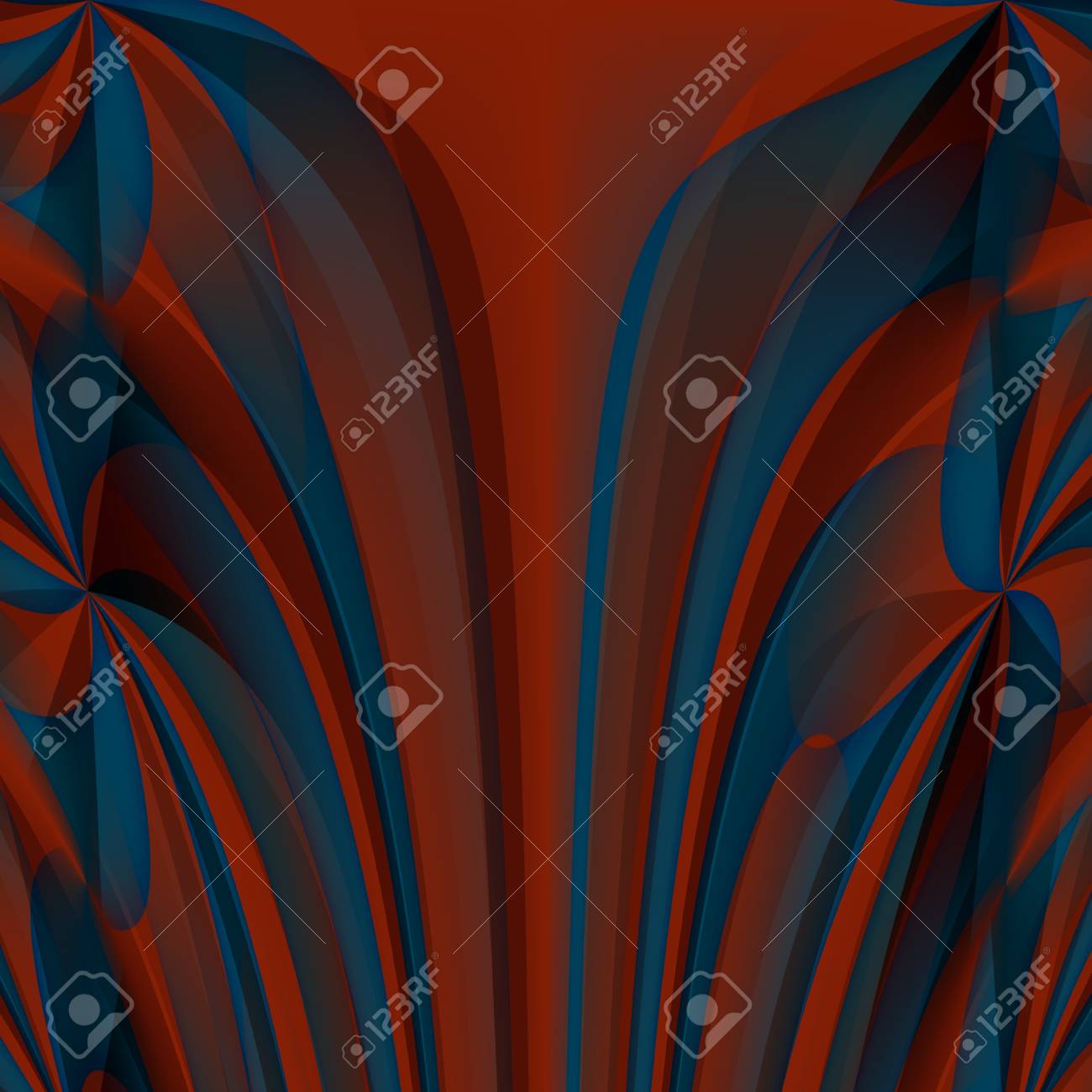 オレンジ ブルー抽象的なフラクタル壁紙 の写真素材 画像素材 Image