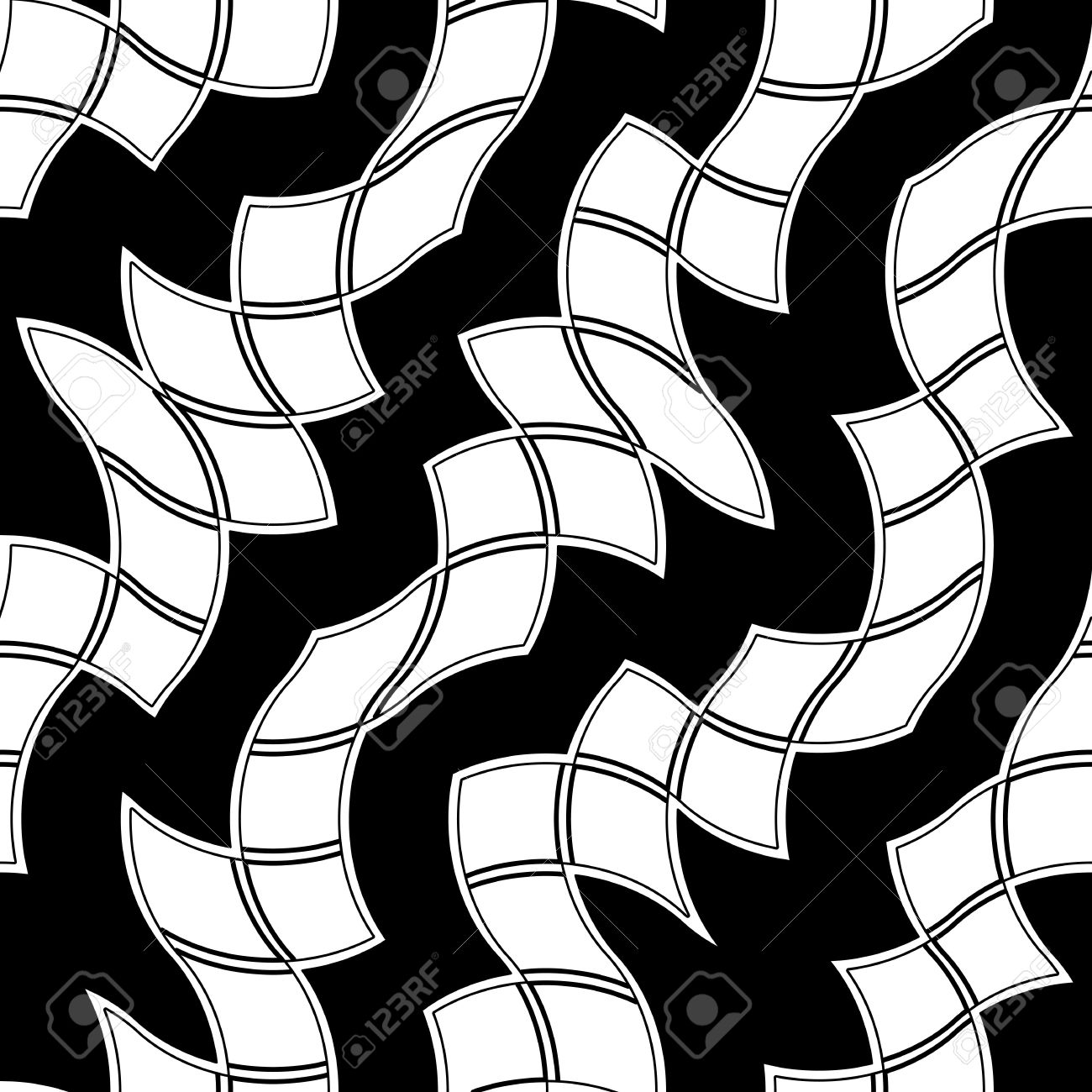 Tile in Abstract Black White