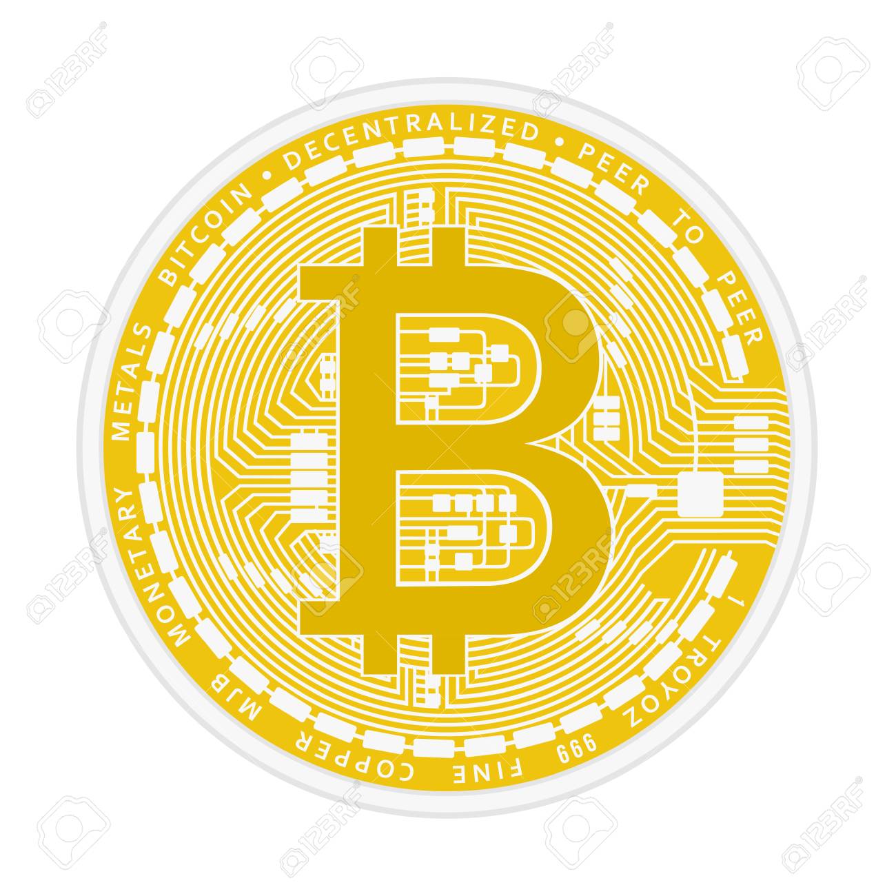 ビットコイン暗号通貨フラットスタイルのロゴは、白い背景に隔離されています。公式ブロックチェーンビットコインアイコン。リアルなデザインベクトルイラスト。のイラスト素材・ベクター  Image 114296746