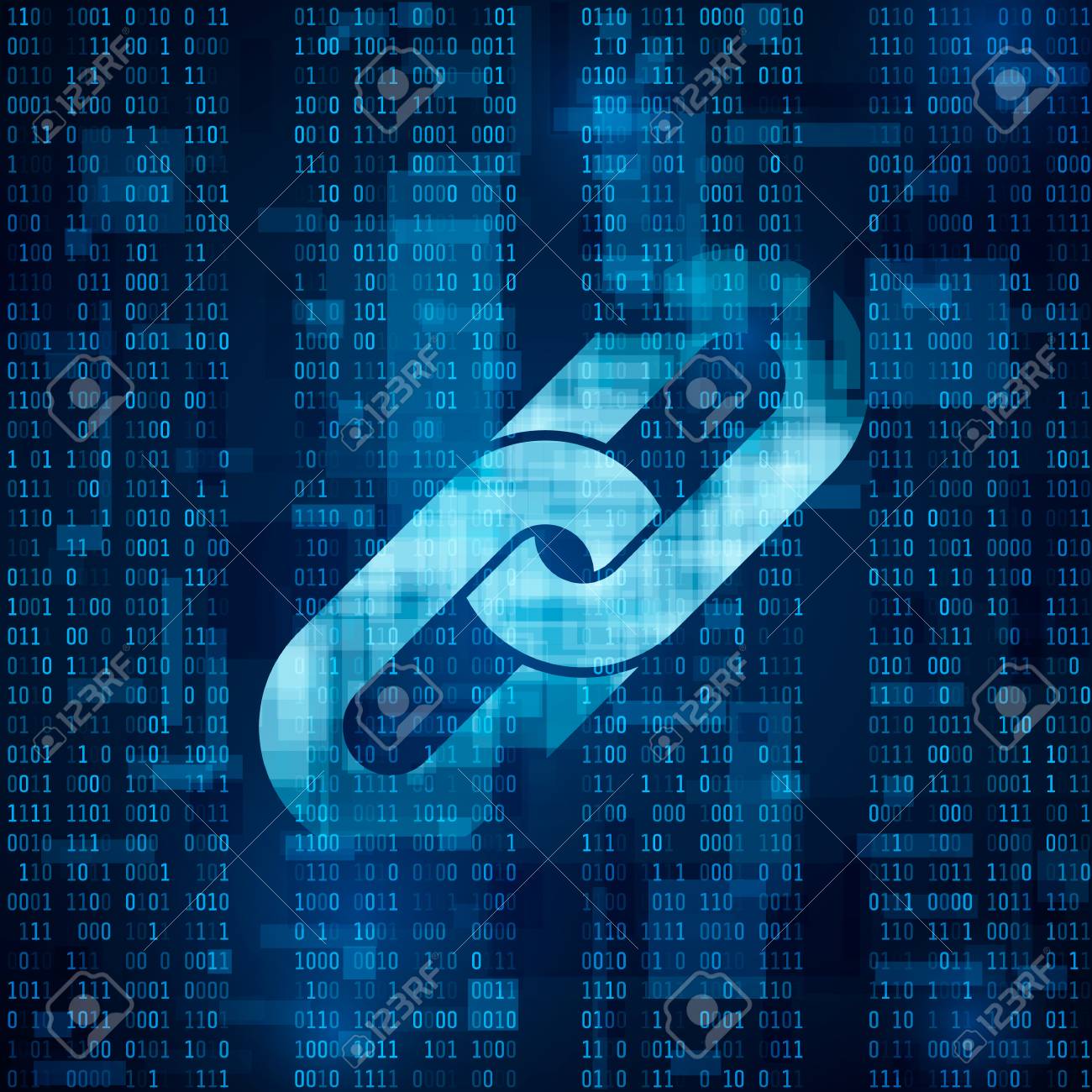 Blockchain Symbole De Conformité Sur Le Code Binaire Binaire Abstrait Fond  Bleu. Résumé De Big Data Data . Mot De Travail De L & # 39 ; Argent.  Illustration Vectorielle Clip Art
