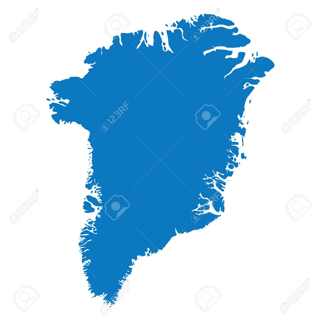 Blank Blue Similar Greenland Map Isolated On White Background