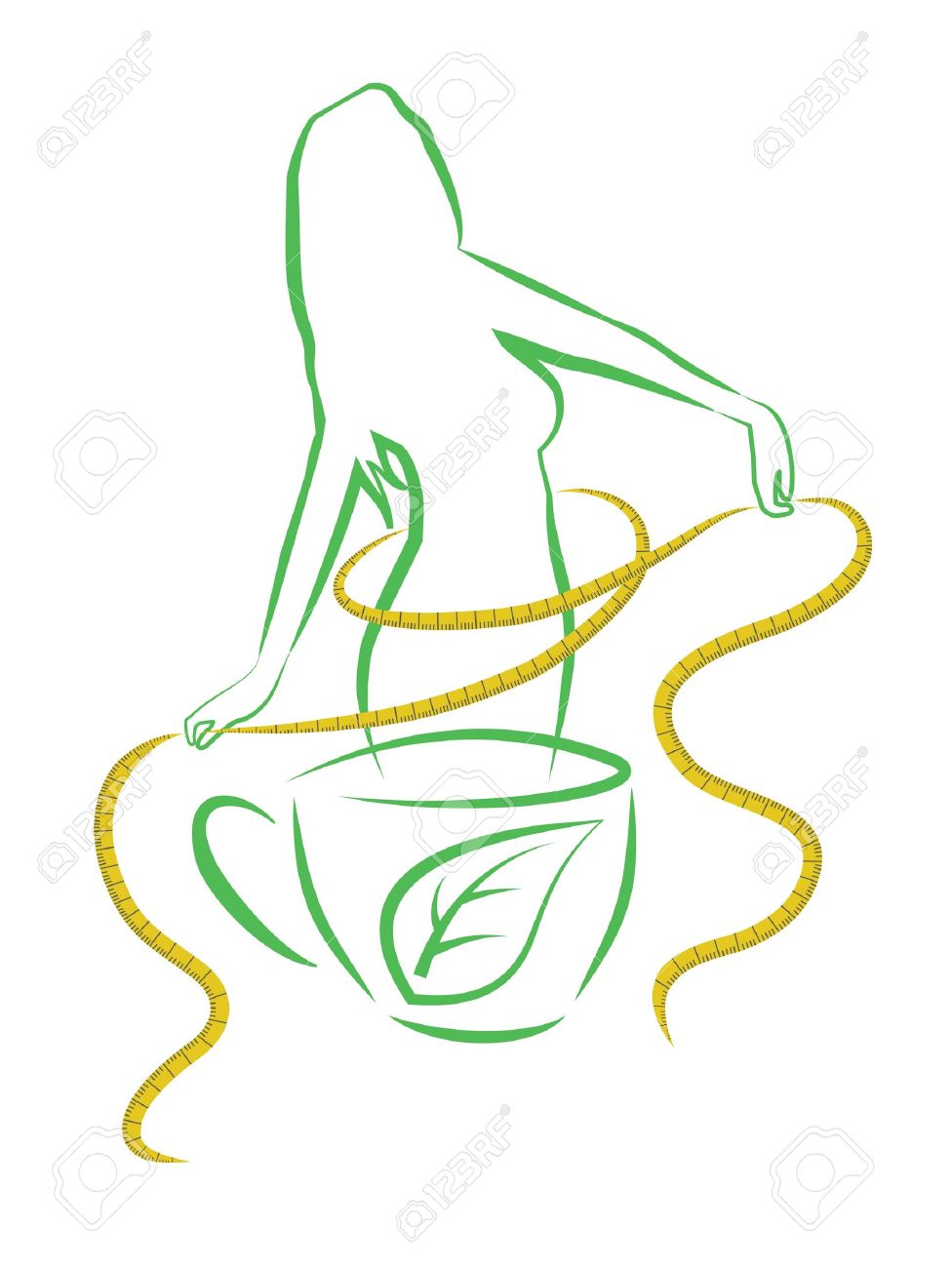Tea for weight loss Vector illustration - 18540249 Tea for weight loss Vector illustration - 18540249