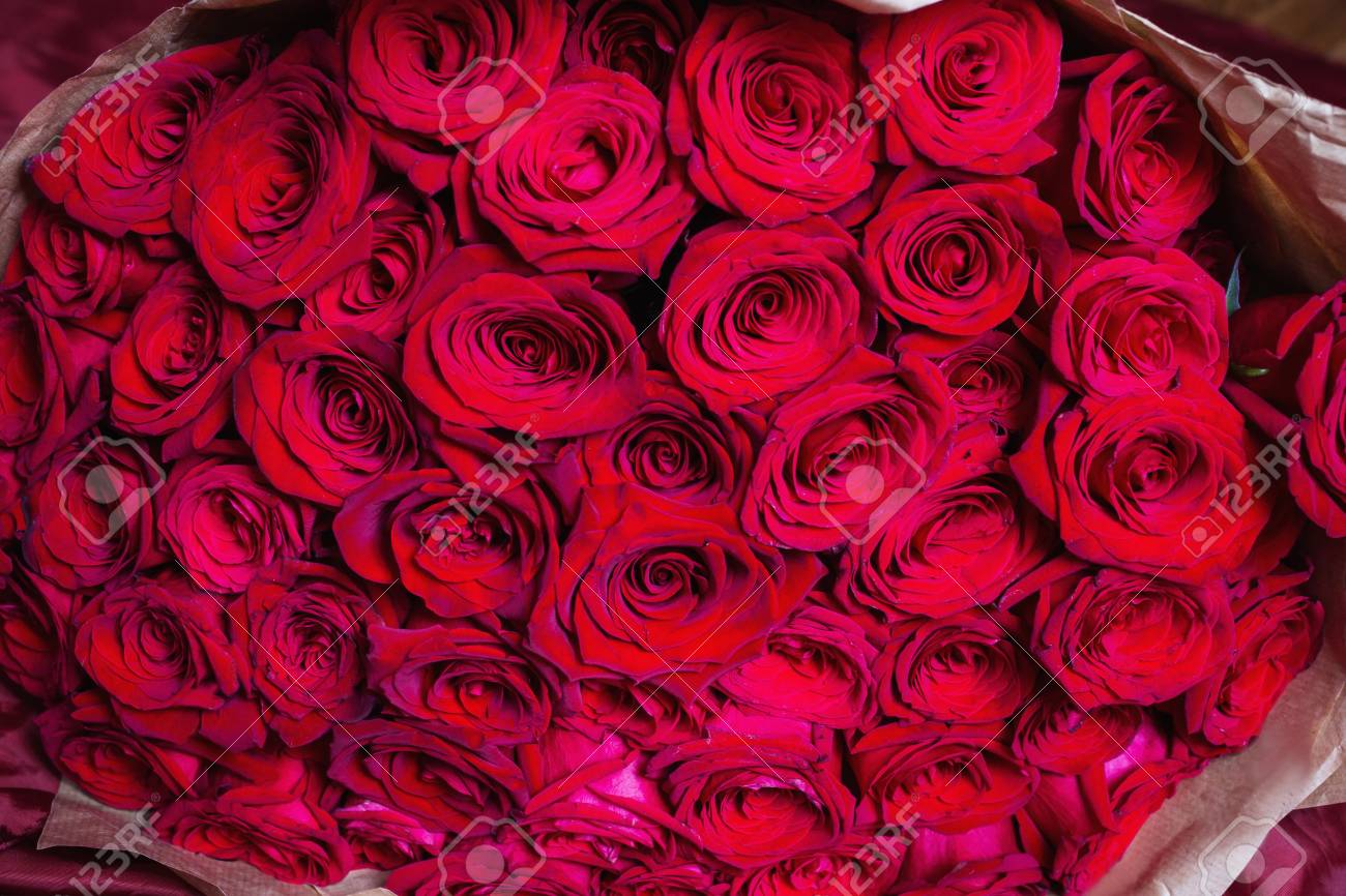 Big Beautiful Bouquet Of Red Roses Texture Colors A Gift For Stock Photo Picture And Royalty Free Image Image 92389688