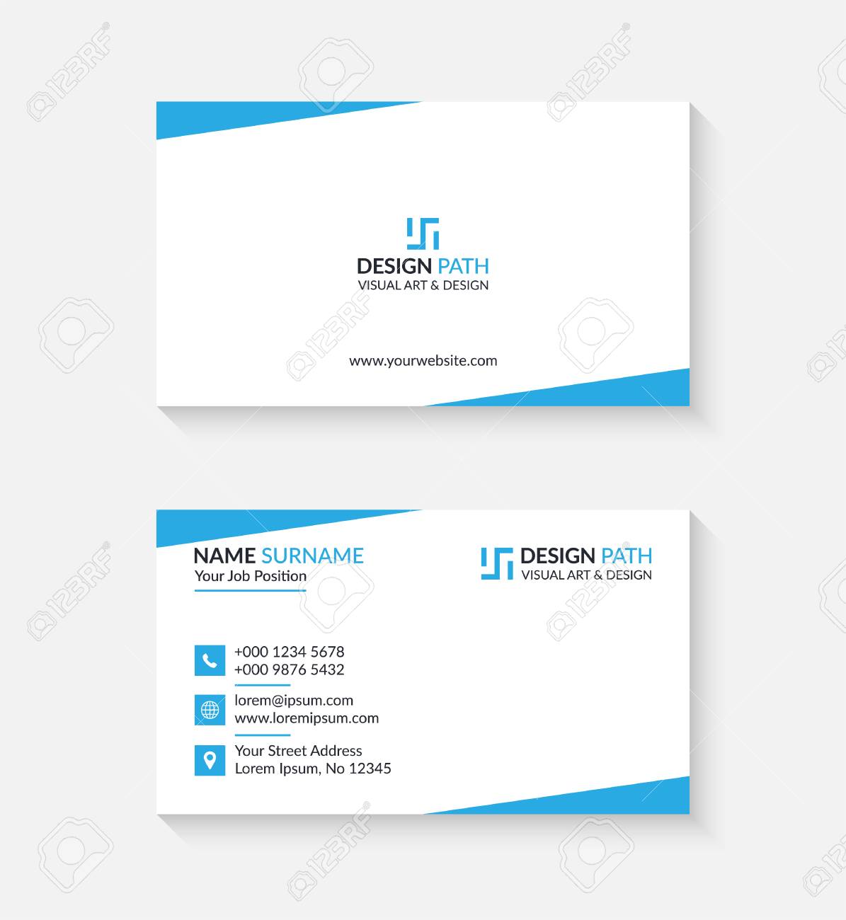 Simple Business Card Template Design Royalty Free Cliparts Vectors And Stock Illustration Image 122377689