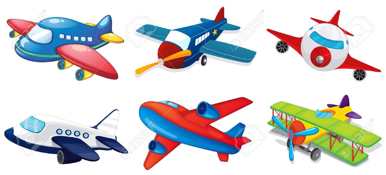 白の様々 な飛行機のイラスト のイラスト素材 ベクタ Image