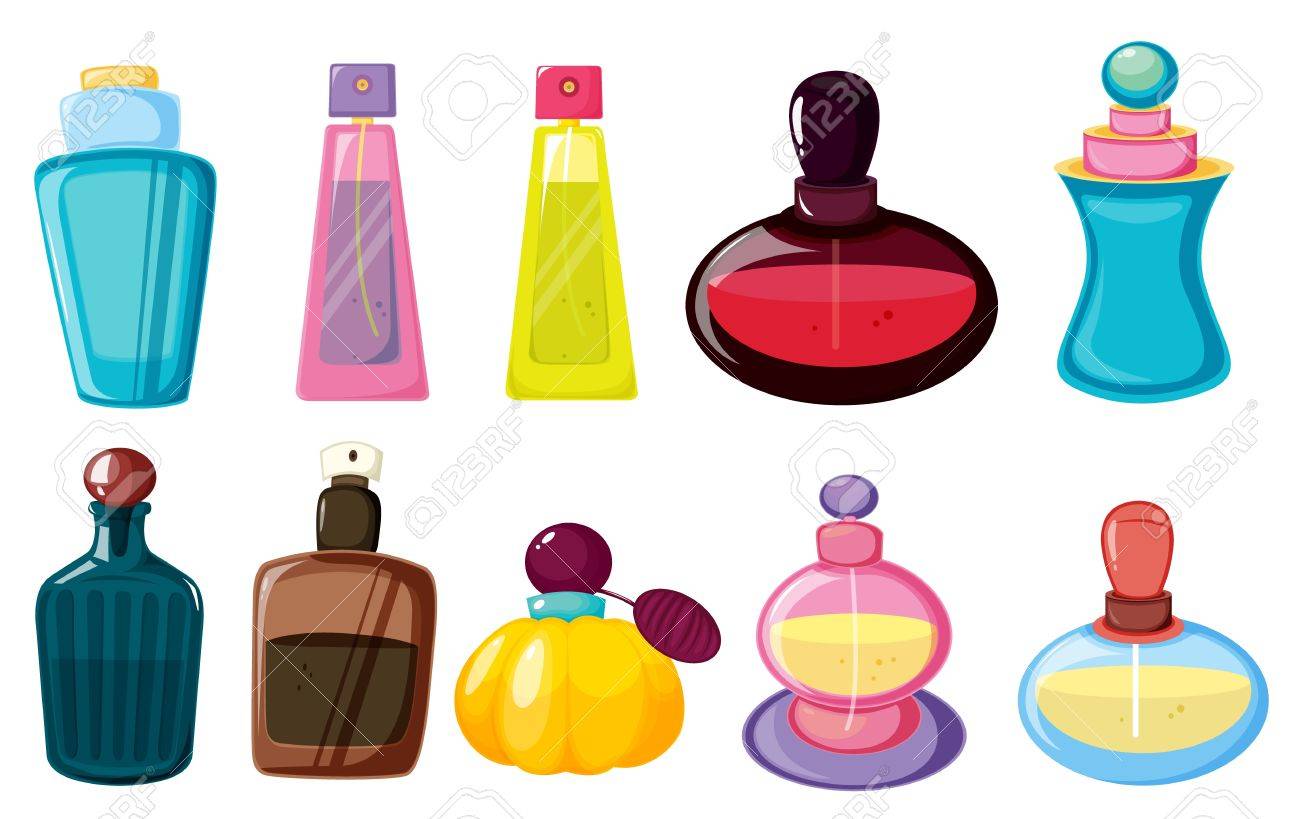 illustration of bottles of perfume royalty free cliparts vectors