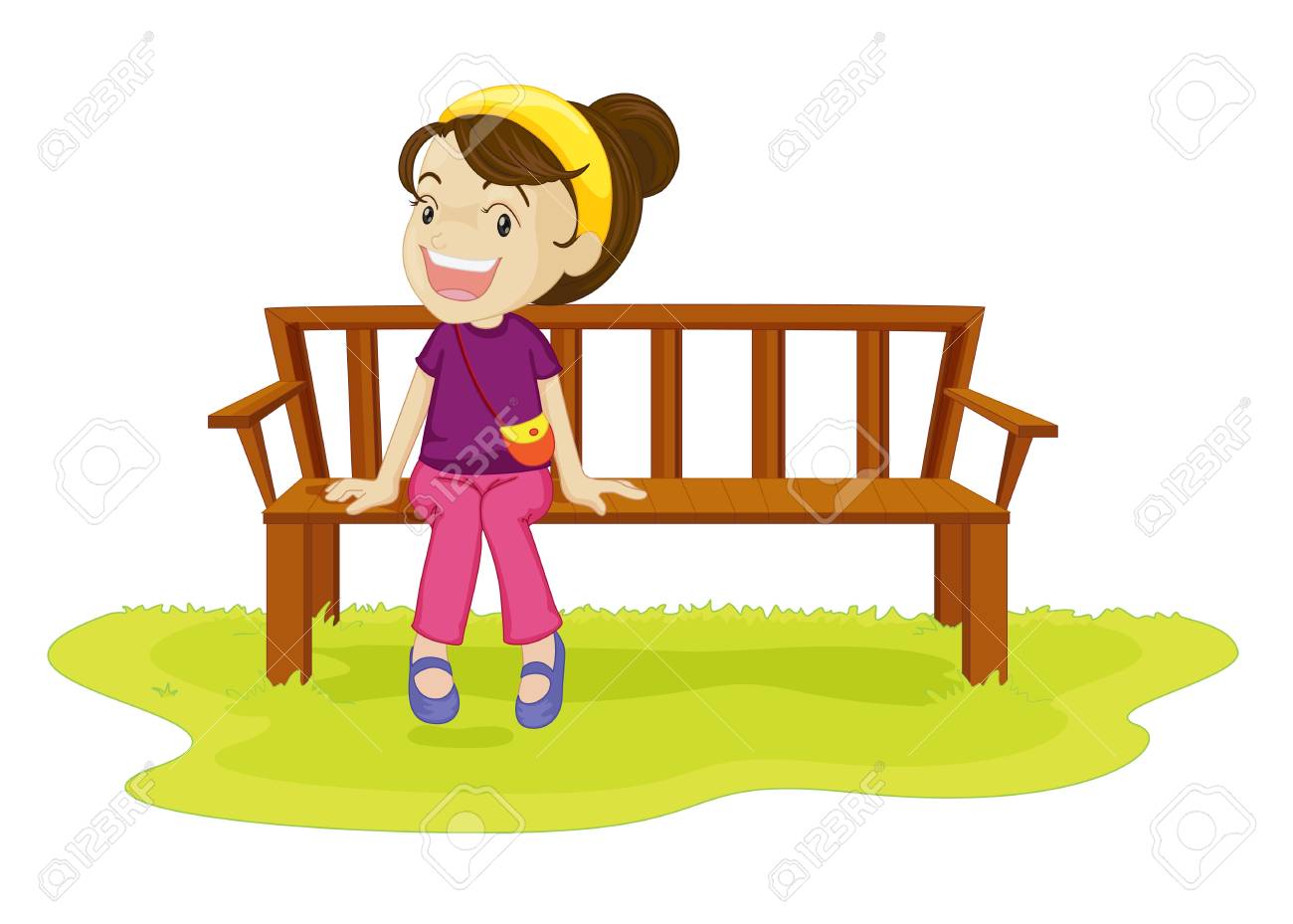 ベンチに座っている女の子のイラスト の写真素材 画像素材 Image ベンチに座っている女の子のイラスト の写真素材 画像素材 Image