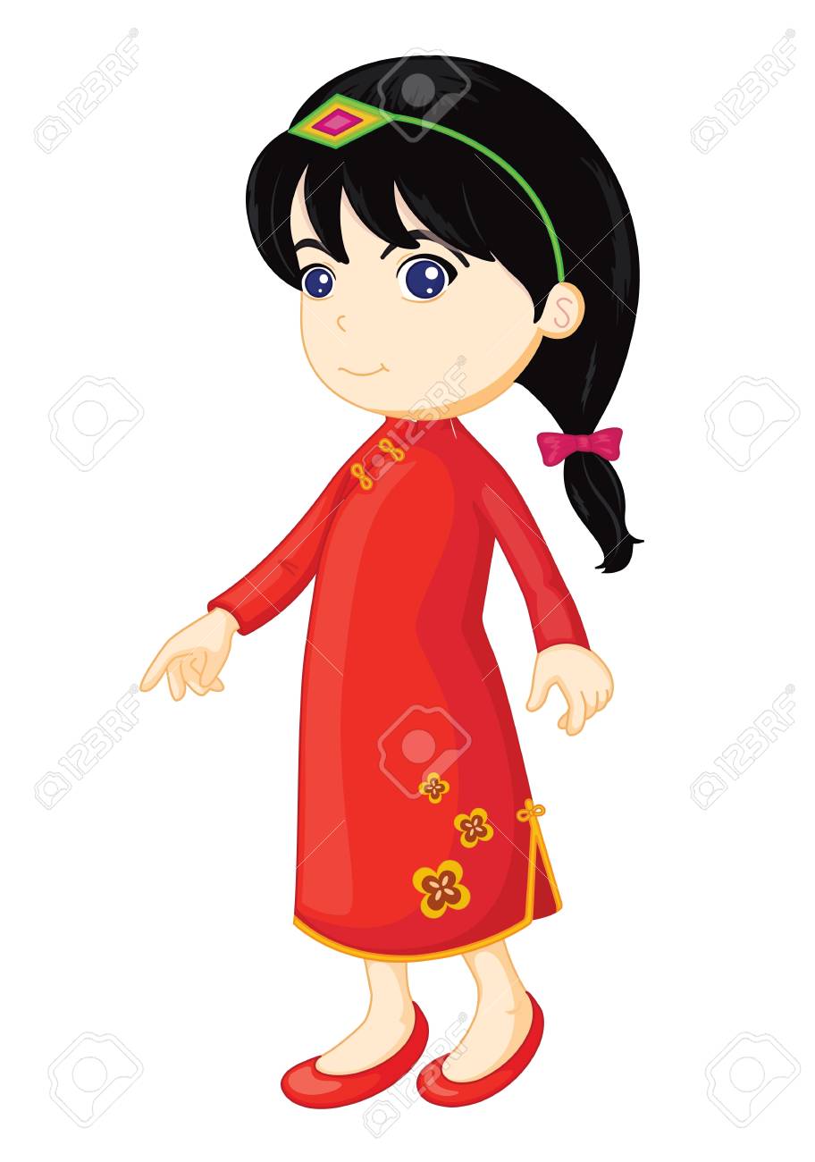 白い少女のイラスト の写真素材 画像素材 Image