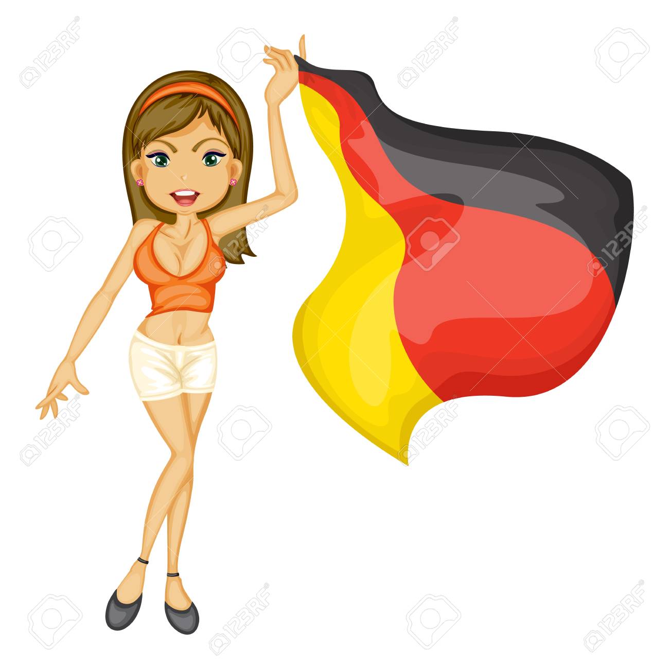 ドイツ語のために応援セクシーな女性のイラスト のイラスト素材 ベクタ Image
