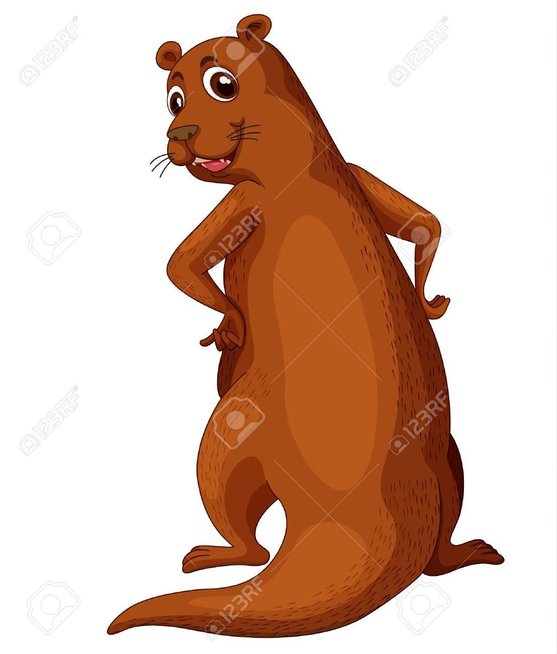 コミカルなカワウソのイラストのイラスト素材 ベクタ Image
