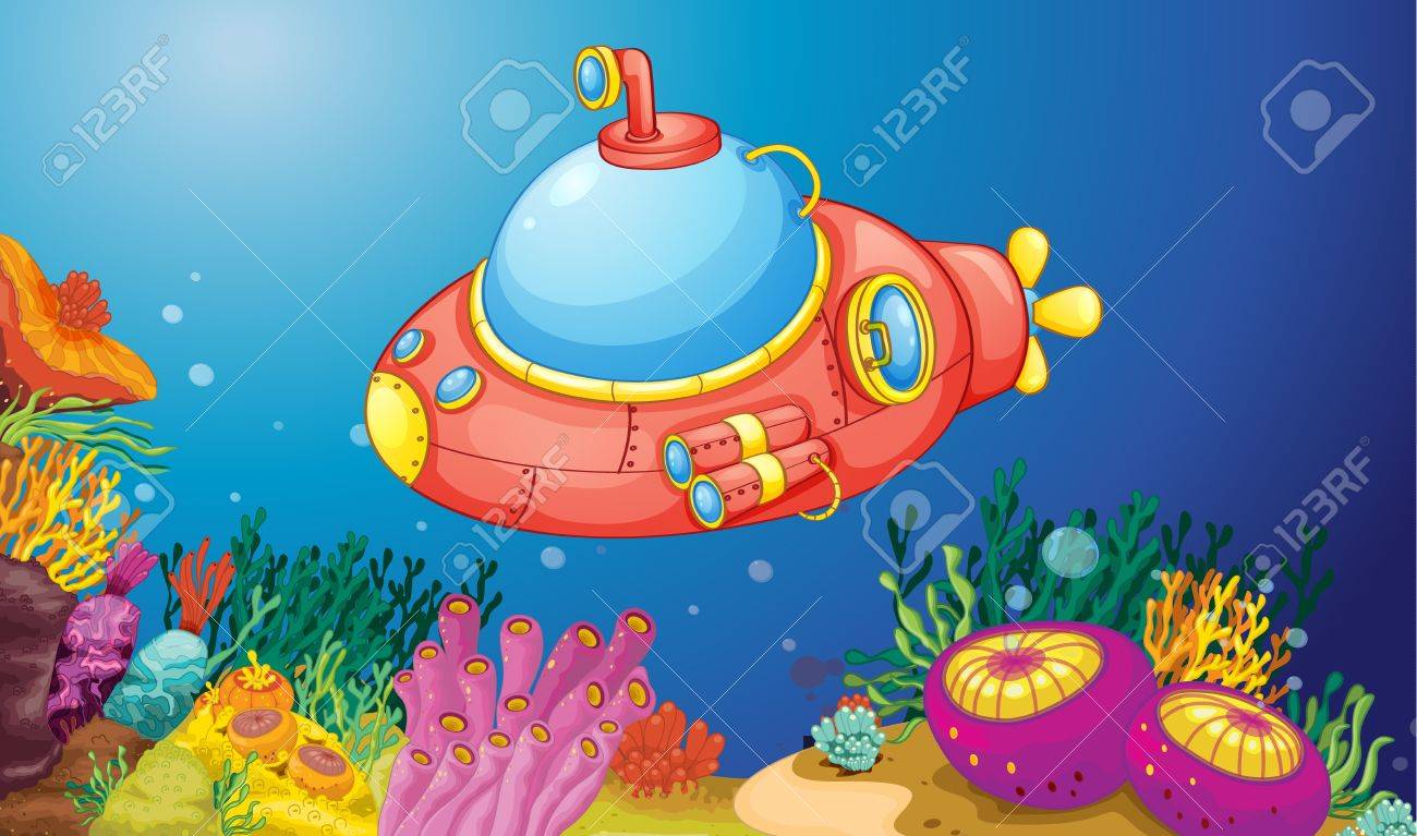 原子力潜水艦水中のイラスト のイラスト素材 ベクタ Image