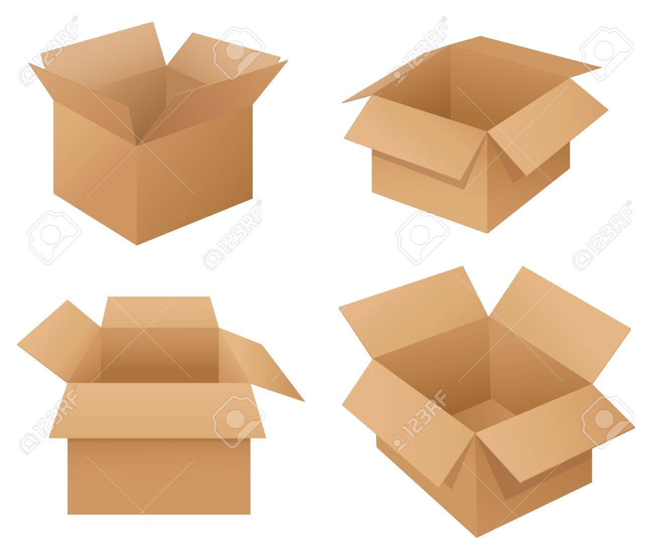 illustration of cardboard boxes on white royalty free cliparts