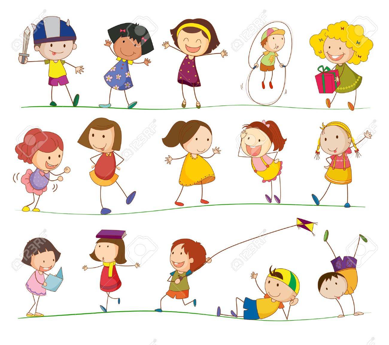 簡単な子供のコレクションのイラスト のイラスト素材 ベクタ Image