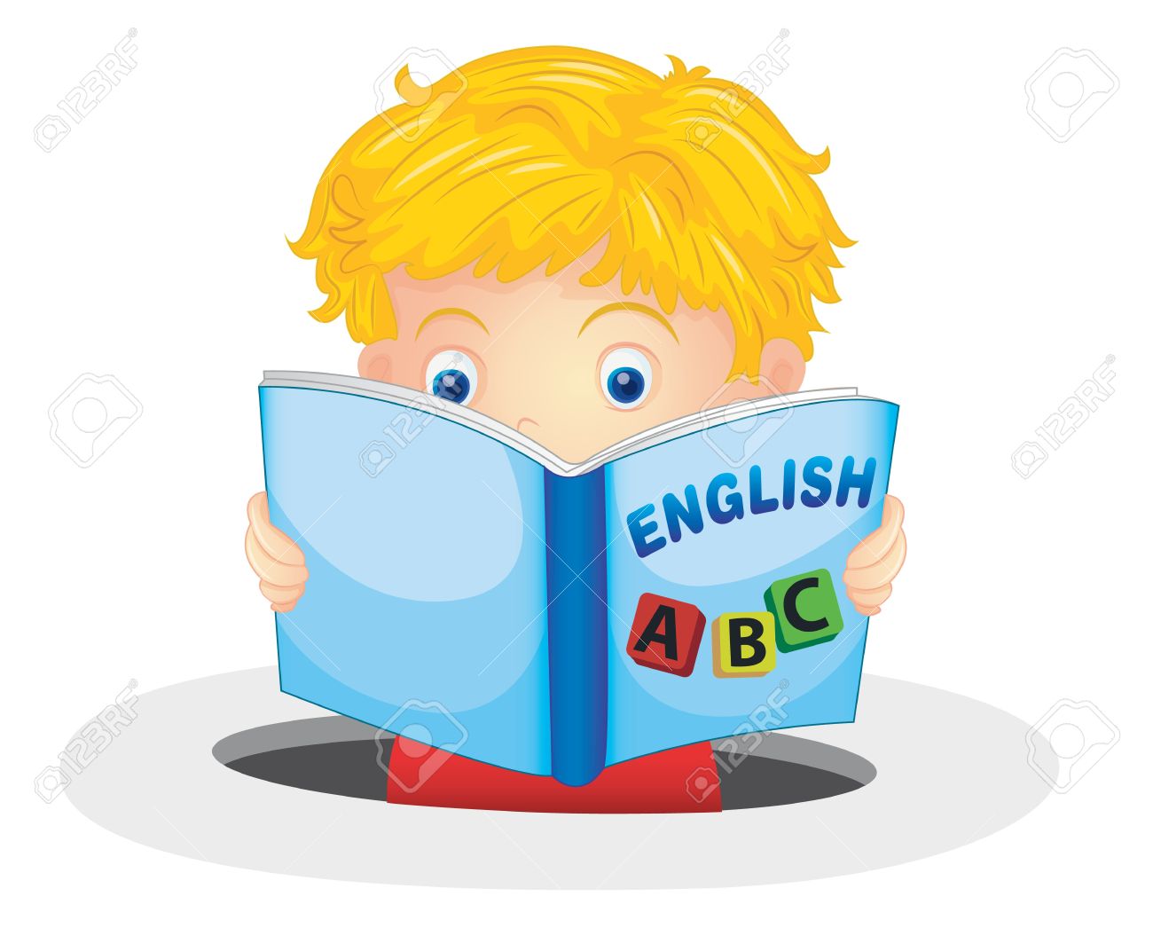 Illustration Of A Boy Reading Book On A White Background Royalty Free SVG,  Cliparts, Vectors, and Stock Illustration. Image 14049210.