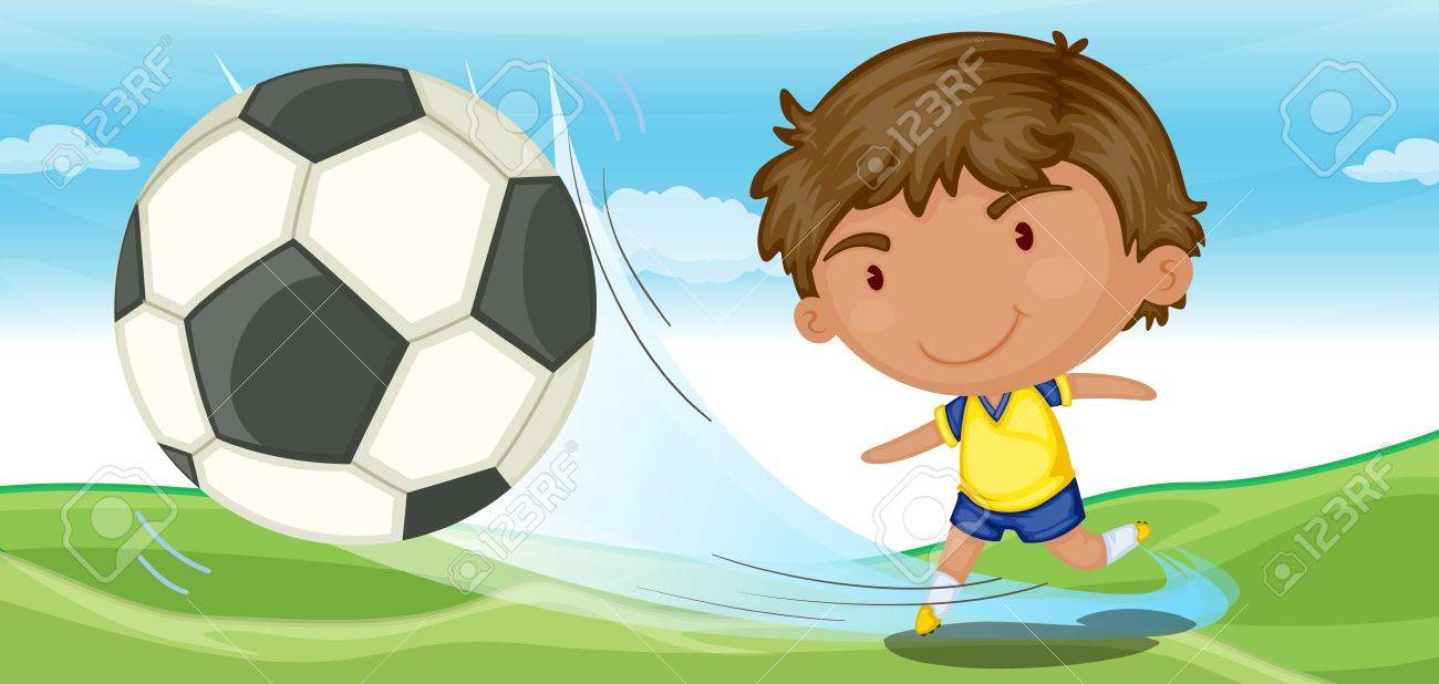 地面にサッカー少年のイラスト のイラスト素材 ベクタ Image 地面にサッカー少年のイラスト のイラスト素材 ベクタ Image