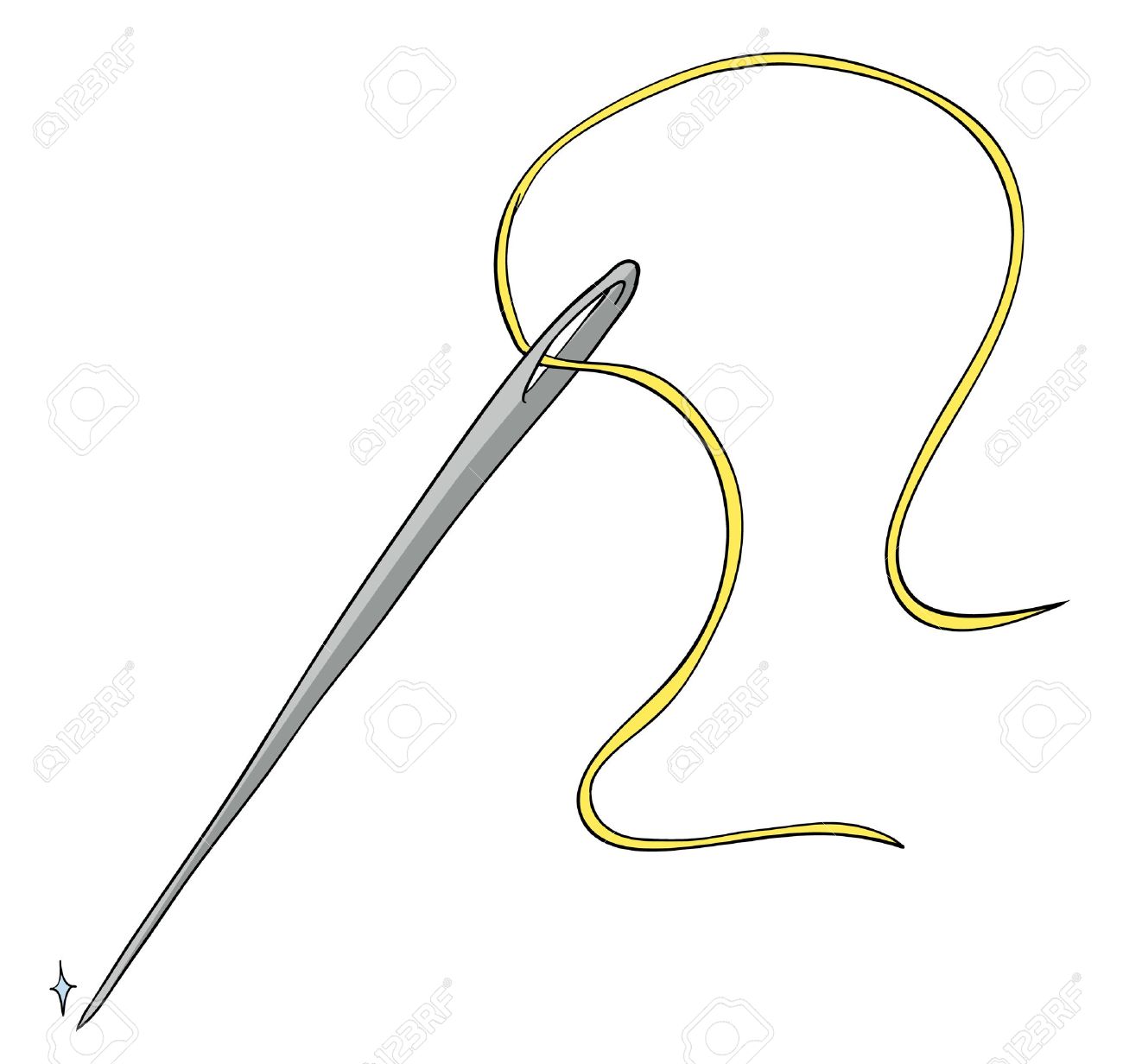 illustration of needle and thread on a white background royalty free