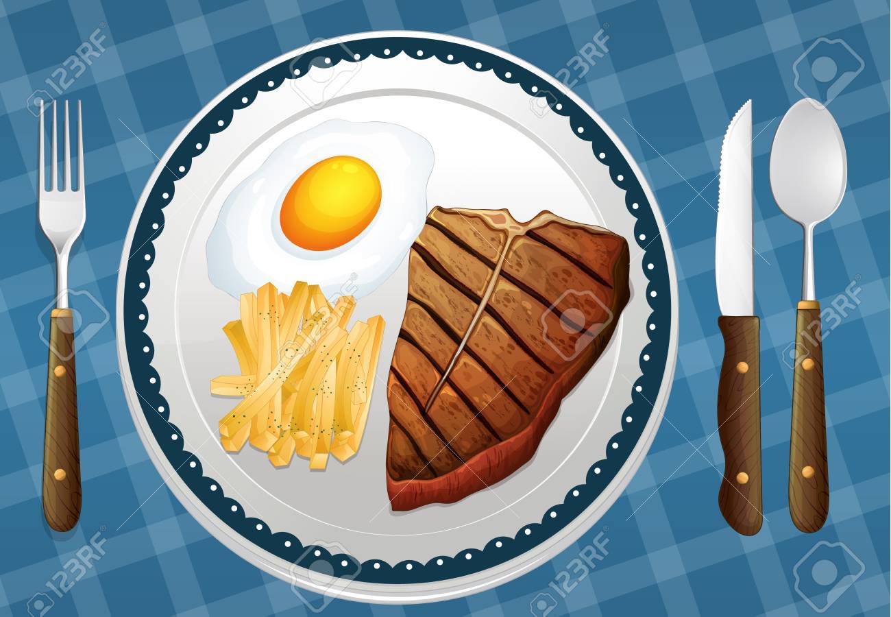 青色の背景に食べ物のイラストのイラスト素材 ベクタ Image 青色の背景に食べ物のイラストのイラスト素材 ベクタ Image