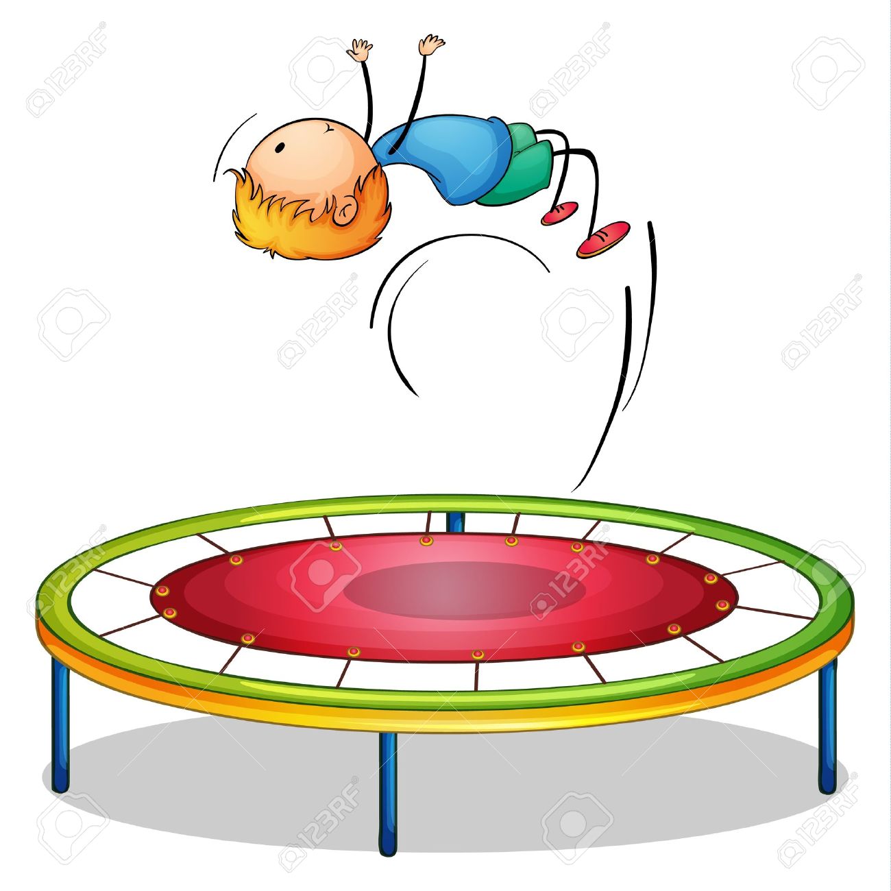 Ilustración De Un Niño Jugando Cama Elástica En Un Fondo Blanco Ilustraciones Vectoriales Clip Art Vectorizado Libre De Derechos Image 17100476