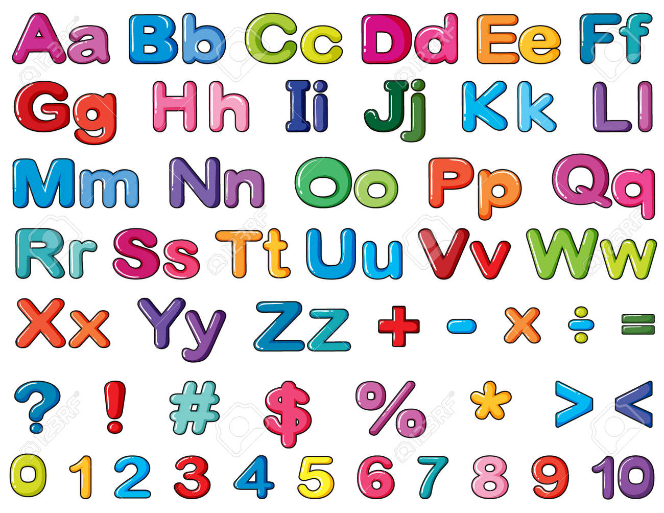 Numbers alphabet Alphabet to