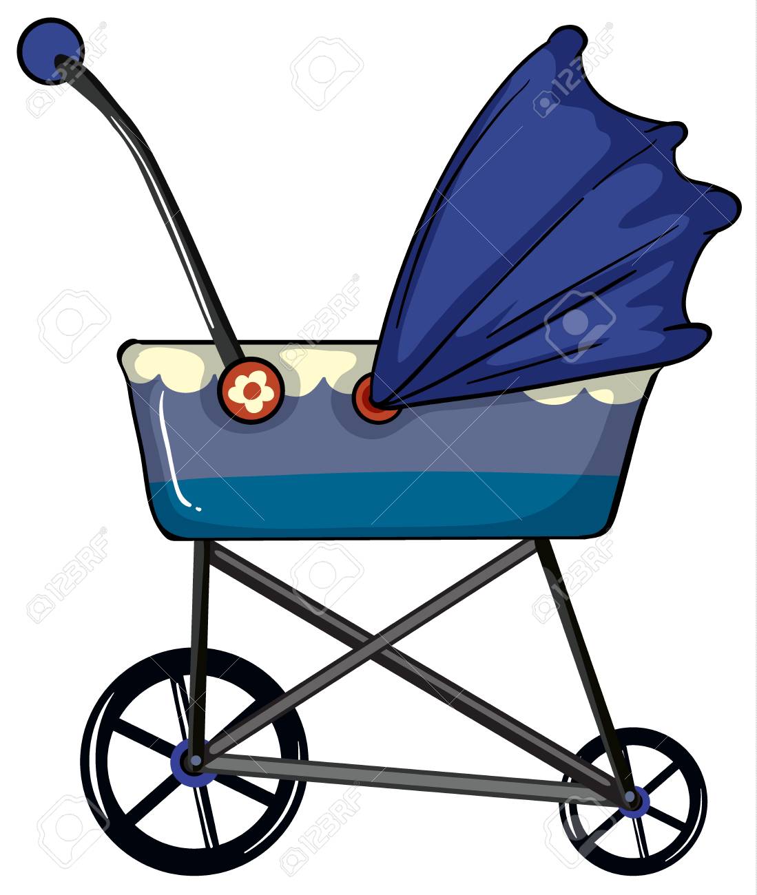 Illustration D Un Landau De Bebe Sur Un Fond Blanc Clip Art Libres De Droits Vecteurs Et Illustration Image